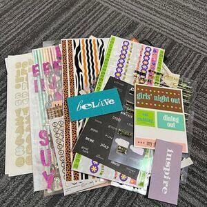 Large scrapbook lot: stickers, borders, 3D embellishment. Friends theme